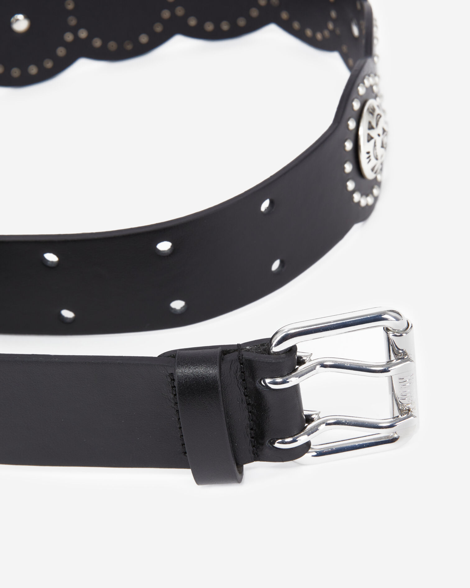 Ceinture en cuir noire, BLACK, hi-res image number null