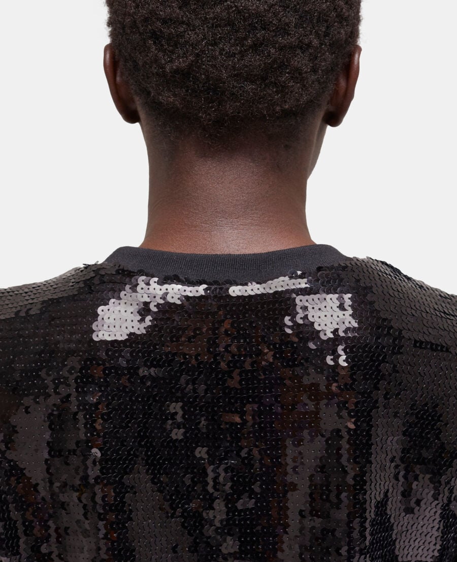 The Kooples FEMME BLACK robe courte à sequins noire