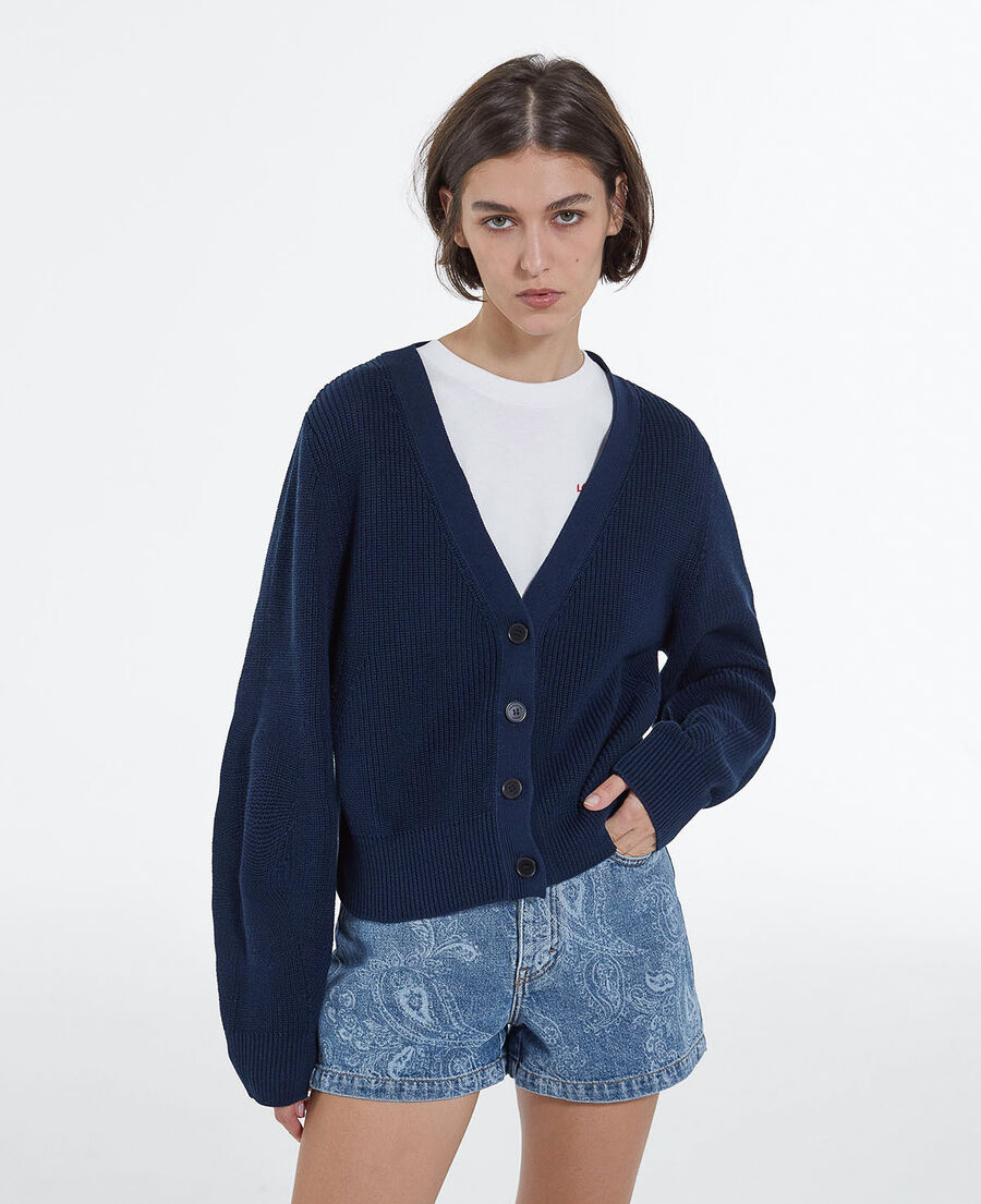Cardigan court bleu marine The Kooples France
