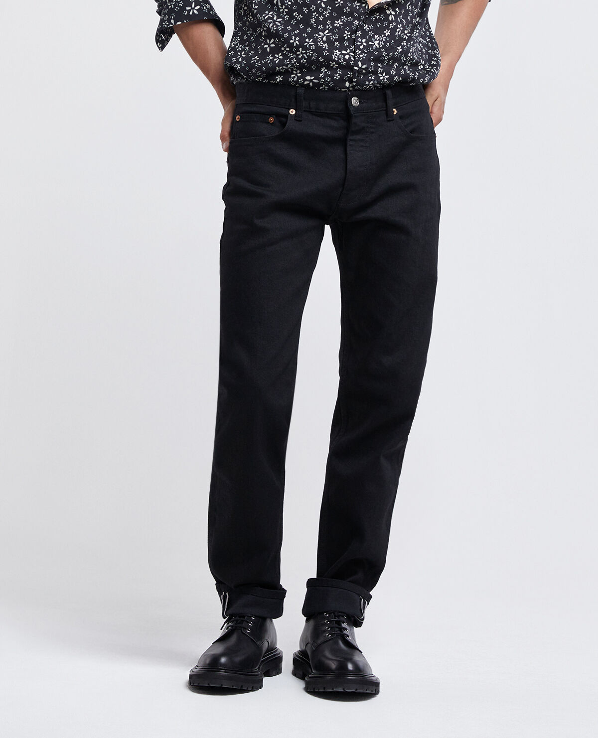 Slim fit black jeans with silver rivets The Kooples