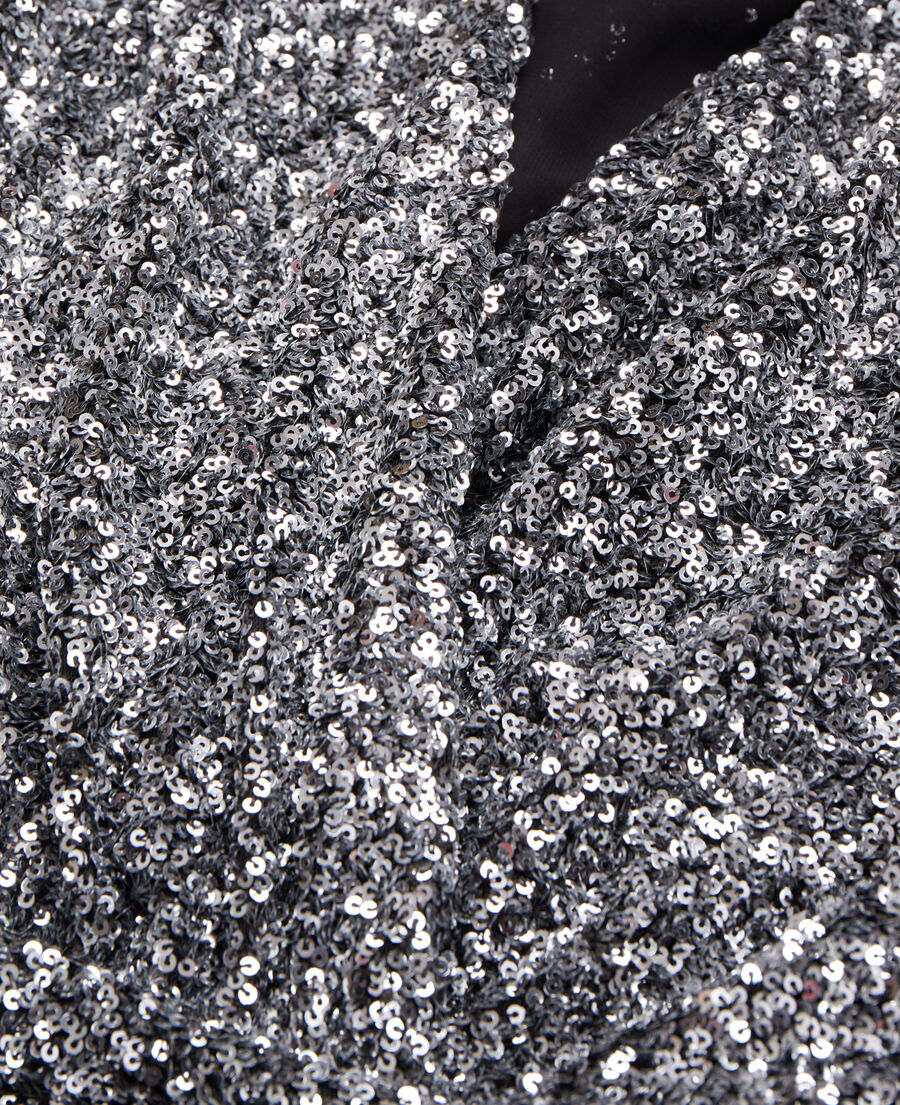 short silver sequin dress