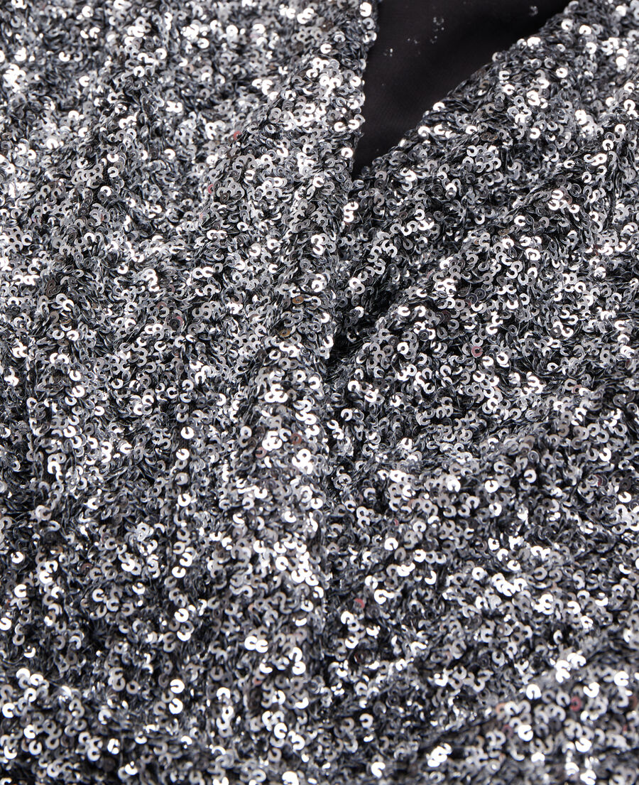 short silver sequin dress