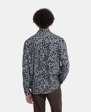 The Kooples HOMME BLACK WHITE chemise col classique fleurie