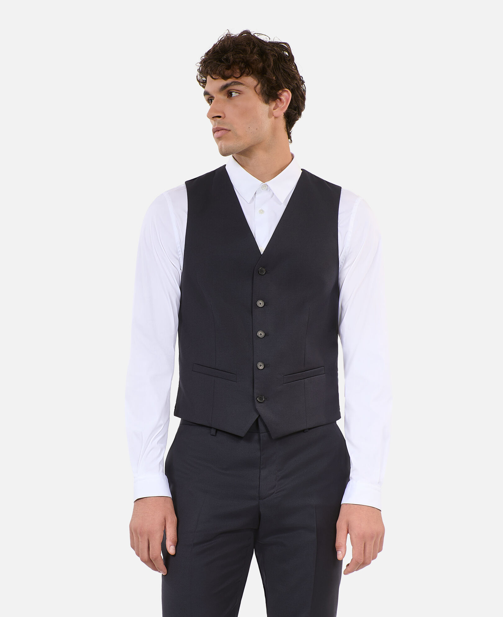 The Kooples MEN DARK NAVY navy blue wool suit vest tailored cut