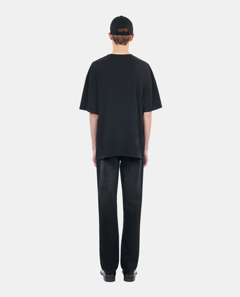The Kooples HOMME BLACK WASHED t-shirt avec sérigraphie noir