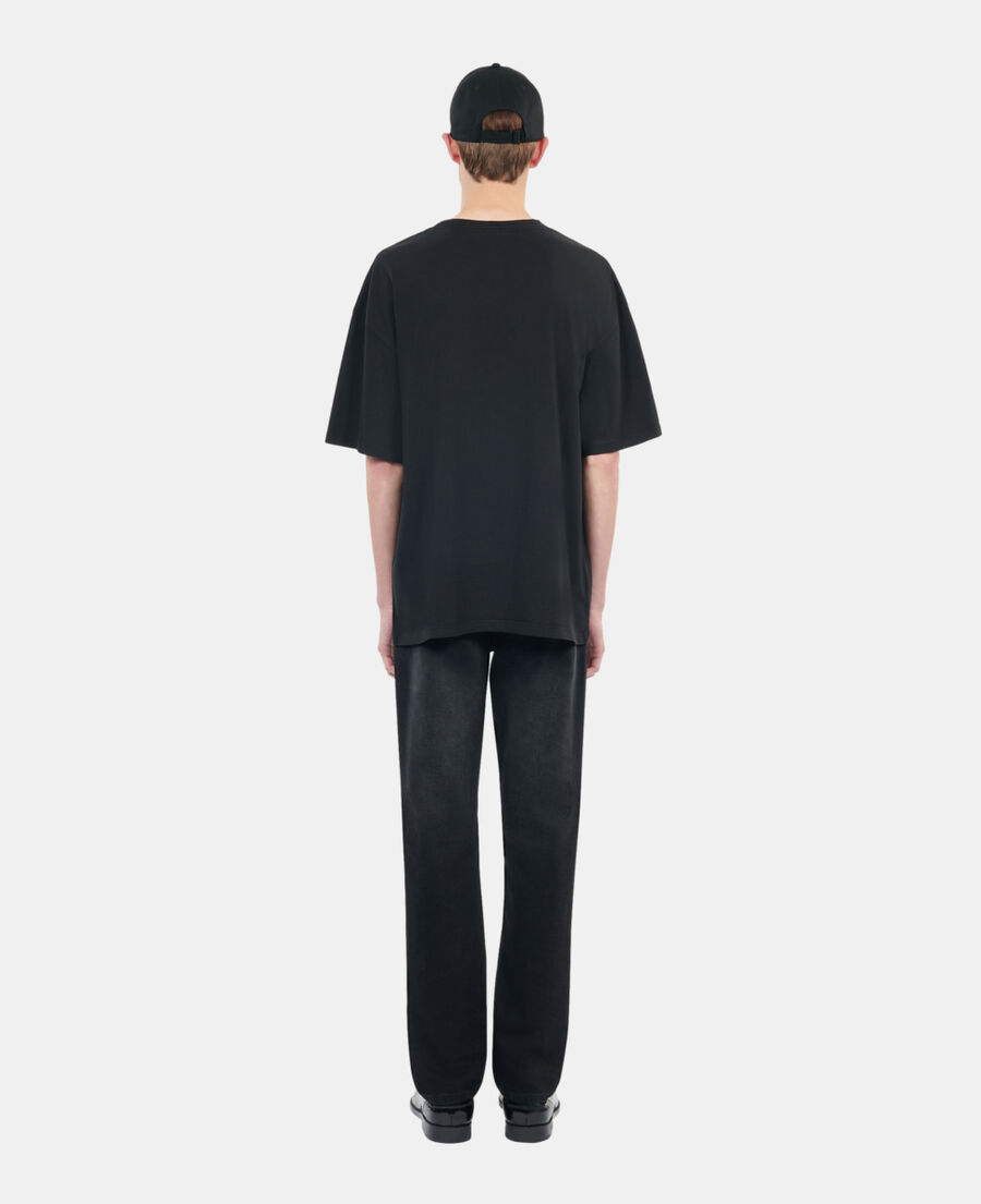 The Kooples H BLACK WASHED black histoire de famille serigraphy t-shirt
