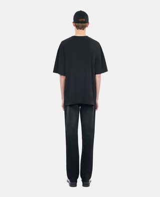 The Kooples H BLACK WASHED black histoire de famille serigraphy t-shirt