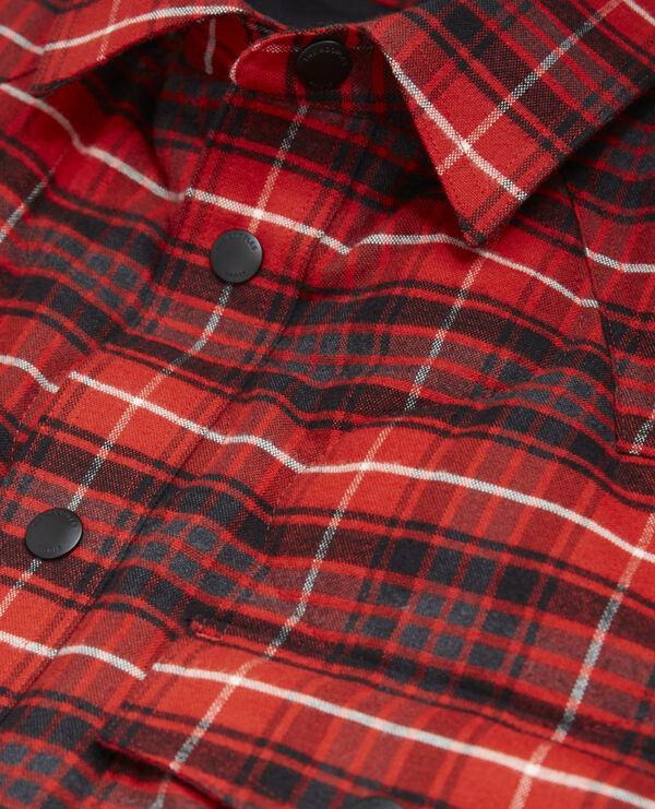 veste coton matelassé rouge boutonnée