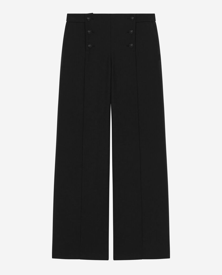 The Kooples FEMME BLACK pantalon droit &agrave; pont noir