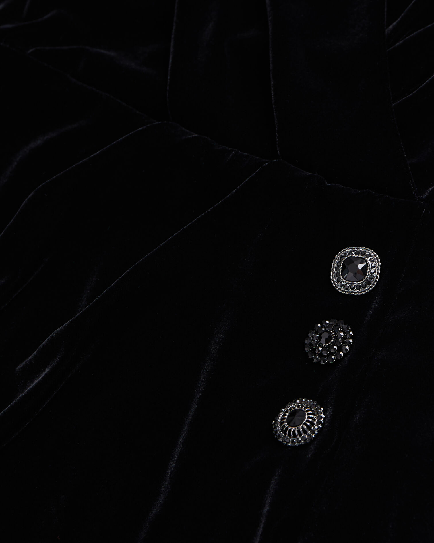 Schwarzes, kurzes Kleid aus Samt, BLACK, hi-res image number null