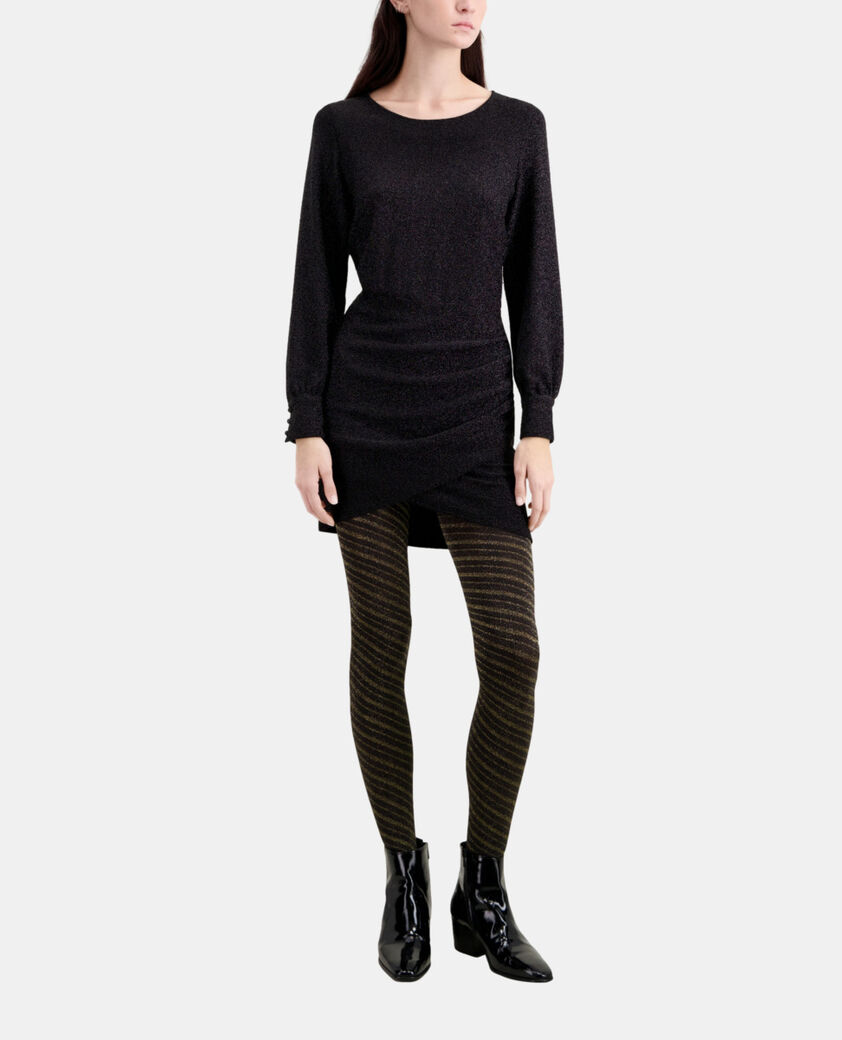 The Kooples FEMME BLACK robe courte noire effet pailleté