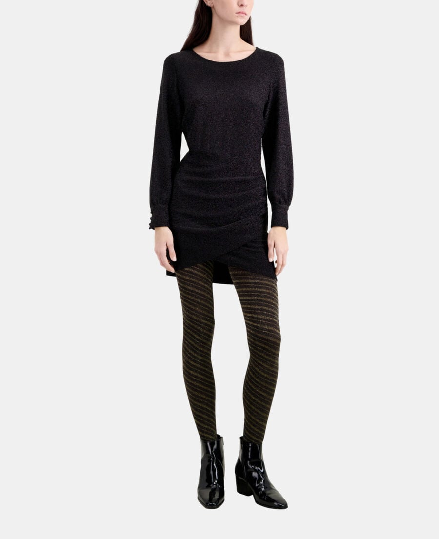 The Kooples FEMME BLACK robe courte noire effet pailleté