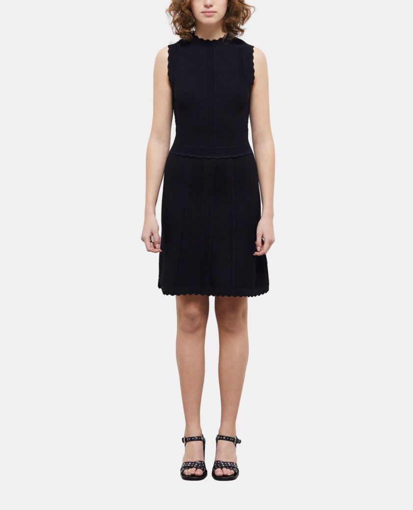 The Kooples WOMEN BLACK short black knit dress