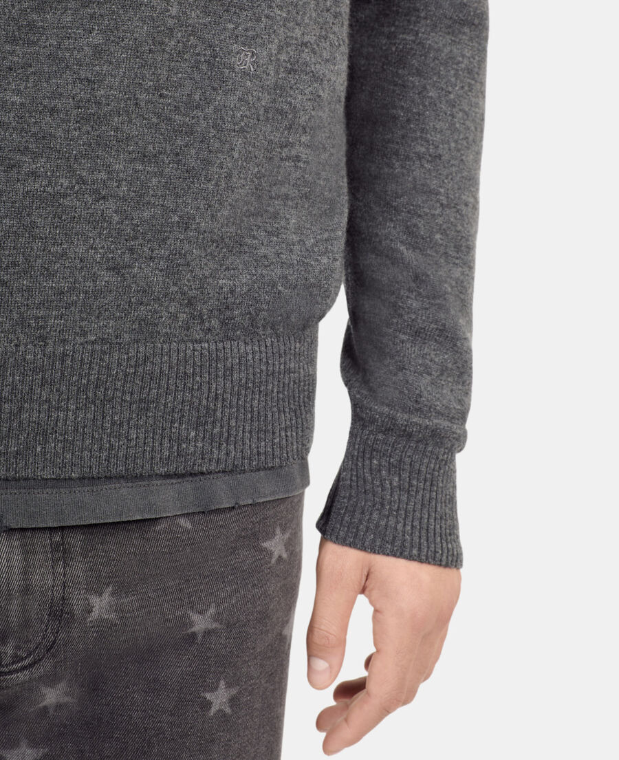 The Kooples MEN MIDDLE GREY MEL grey wool sweater
