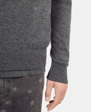 The Kooples MEN MIDDLE GREY MEL grey wool sweater