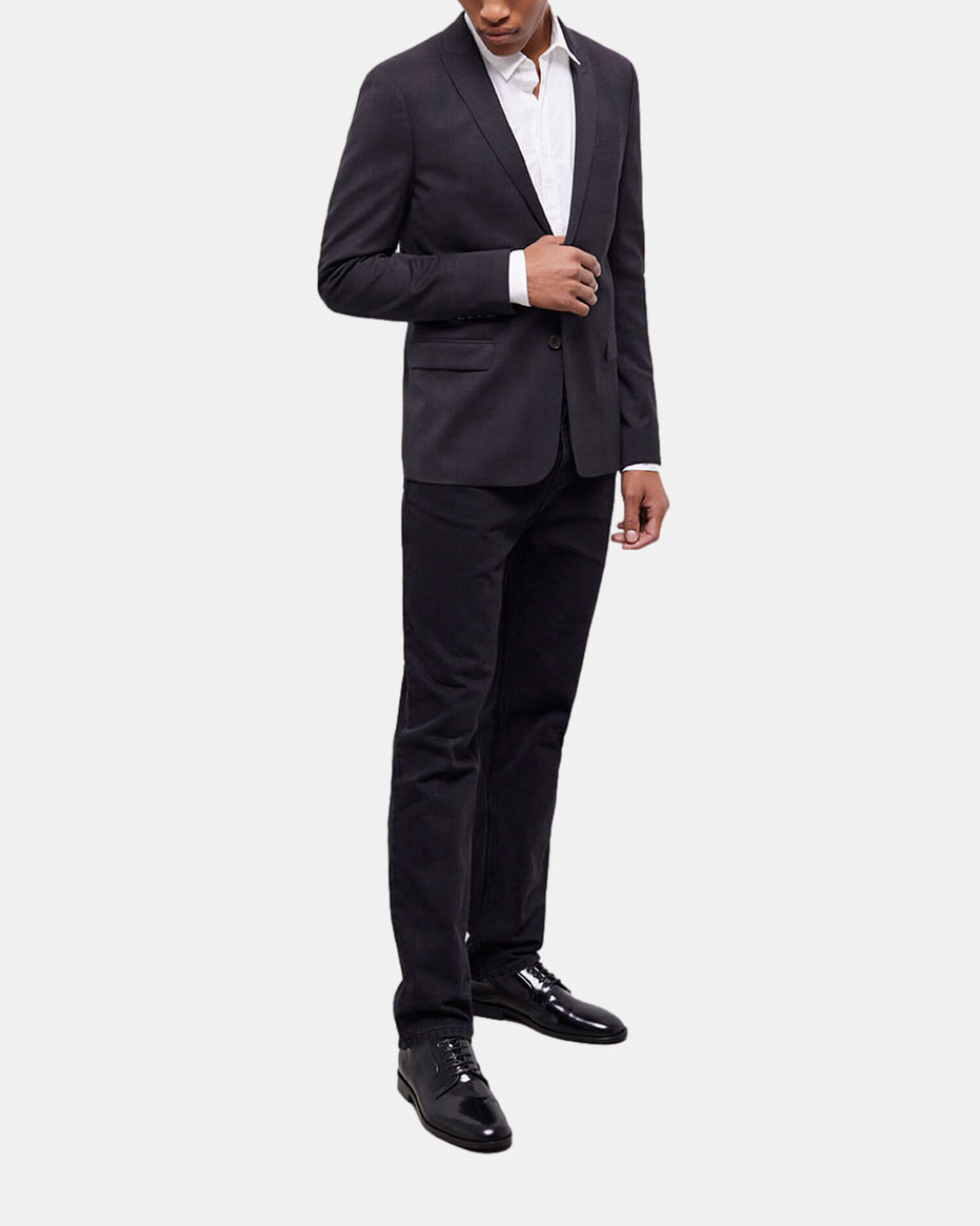 Black suit jacket with motifs, BLACK, hi-res image number null