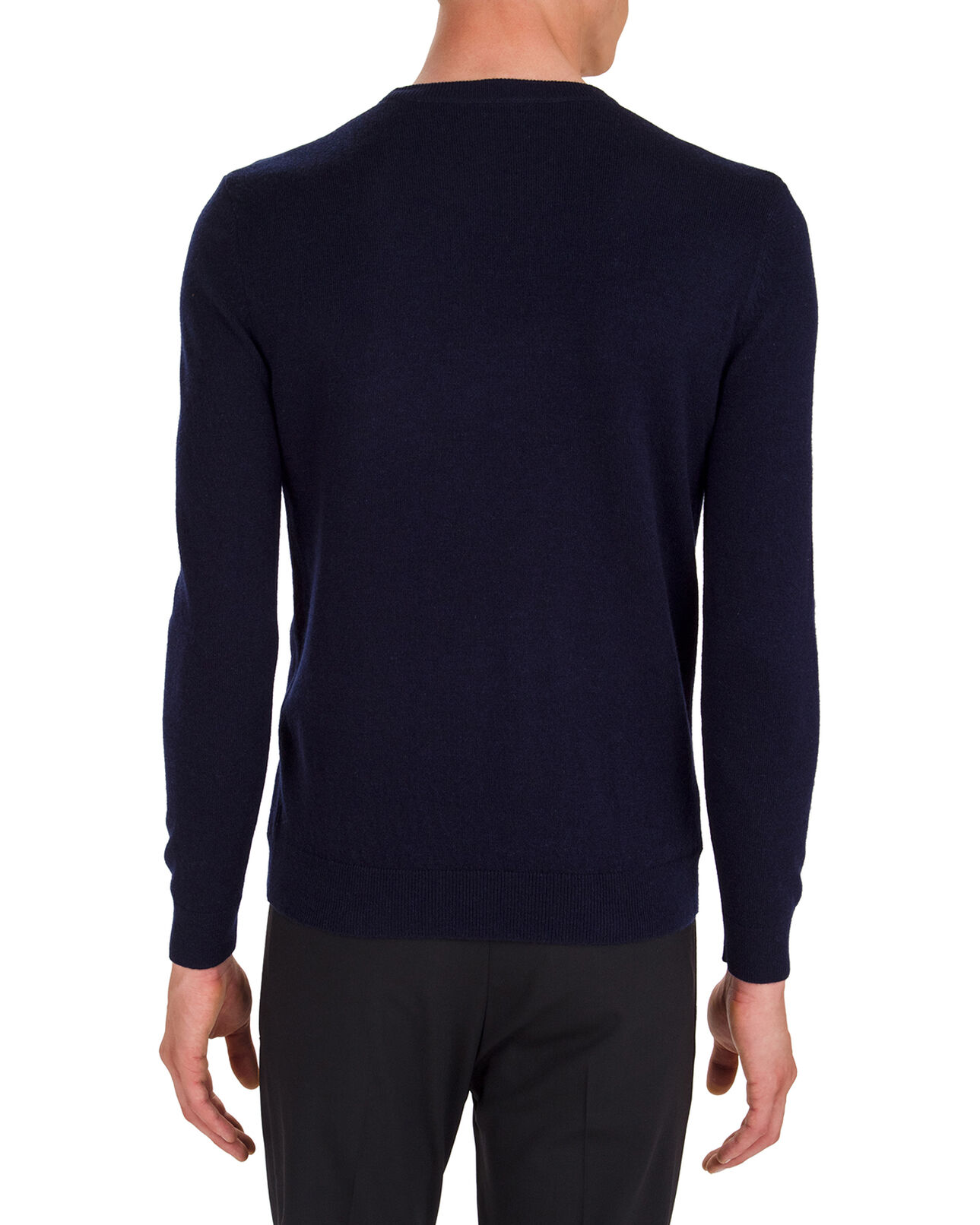 The Kooples MEN DARK NAVY blue cashmere sweater with round neck