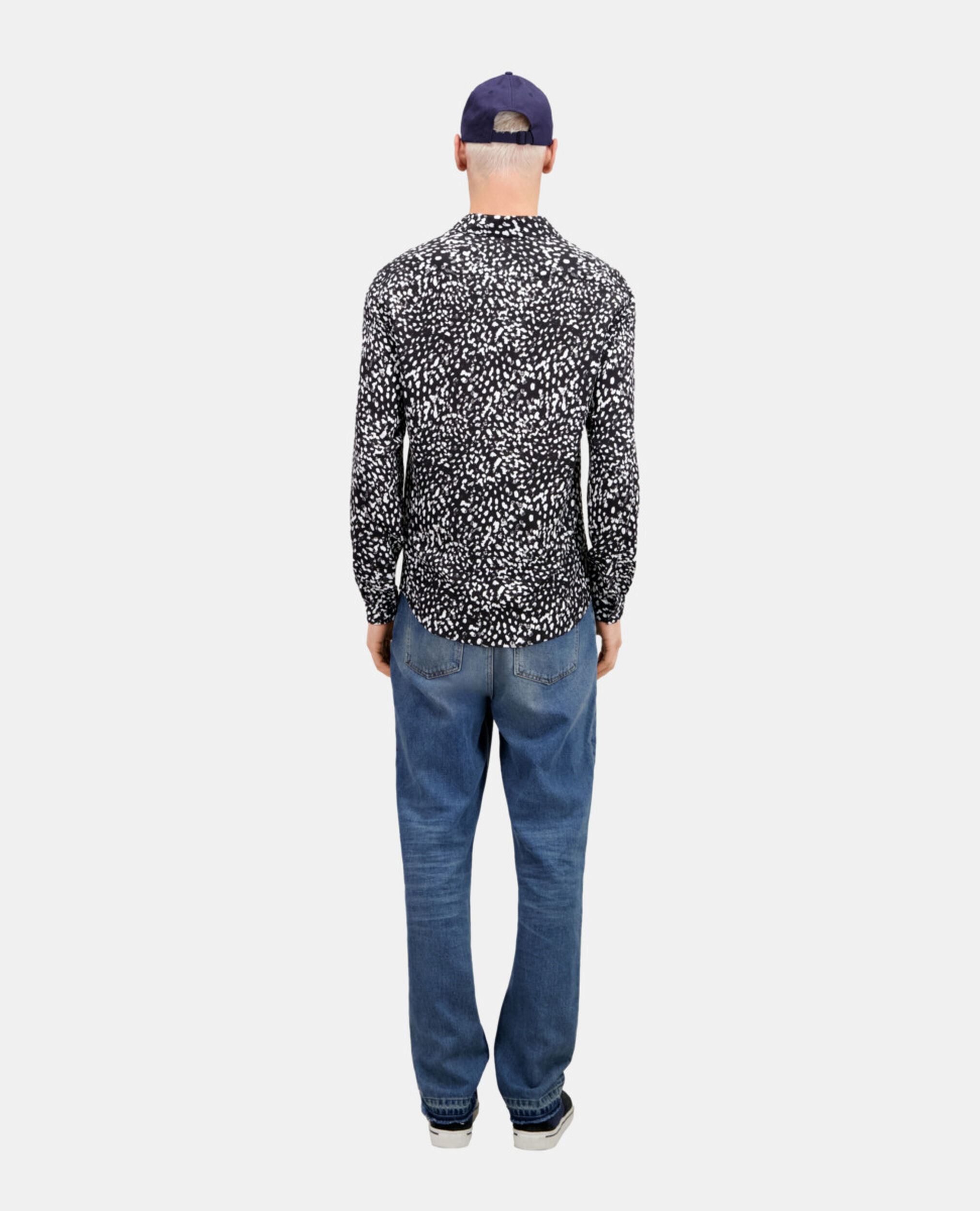 Printed shirt, BLACK WHITE, hi-res image number null