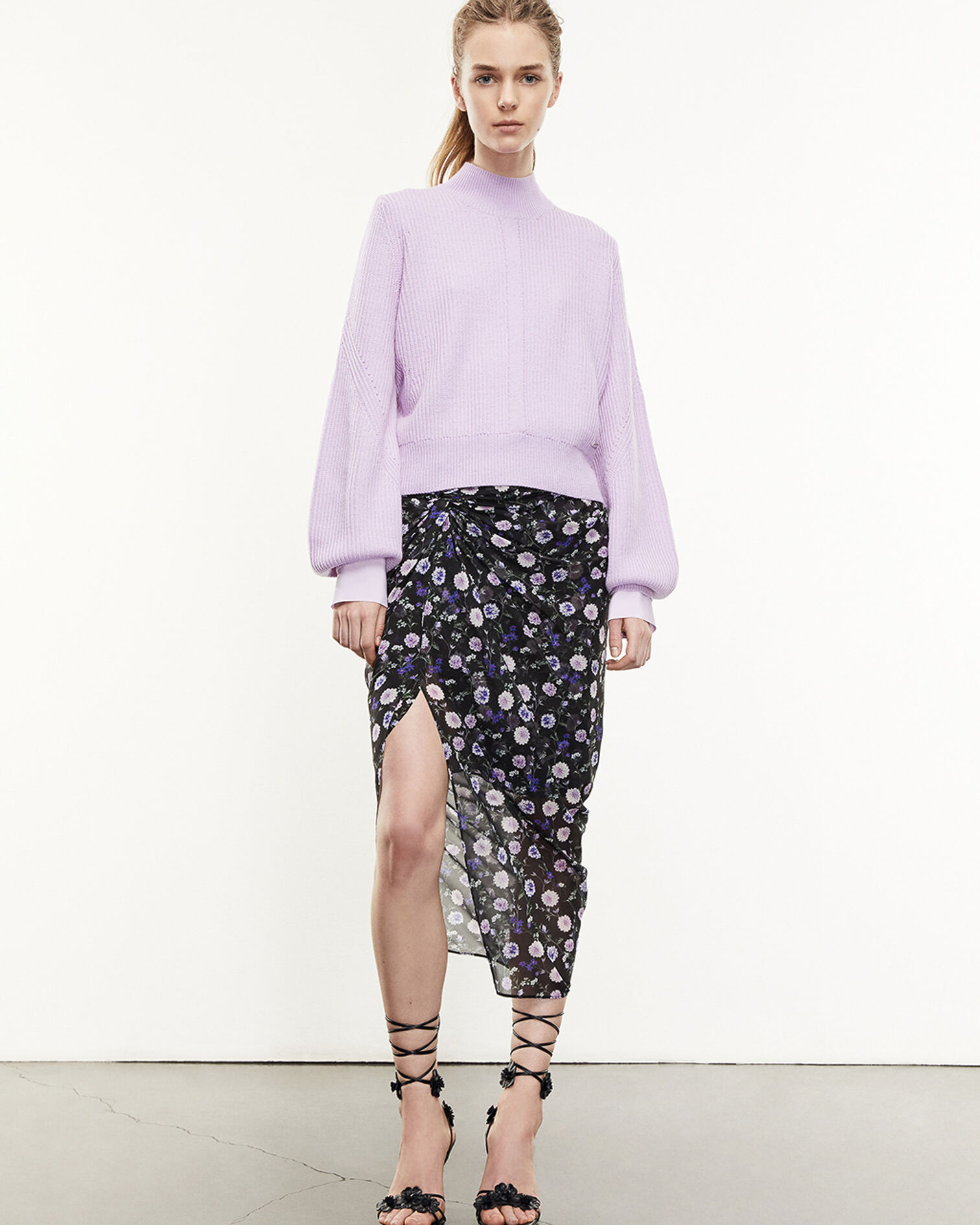 Pull lilas avec col montant, PURPLE, hi-res image number null