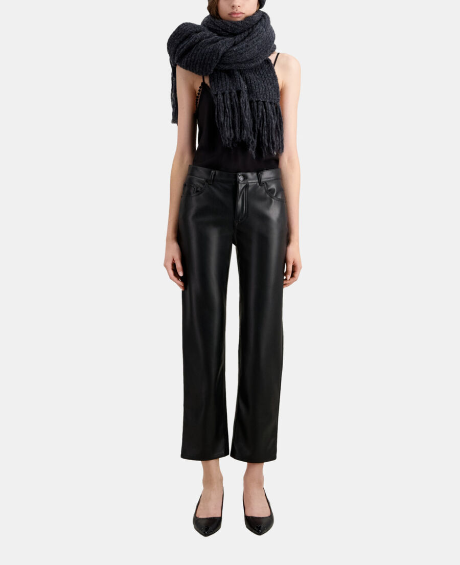 black leather effect trousers