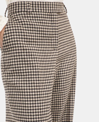 The Kooples WOMEN ECRU BLACK loose-fitting vichy check trousers