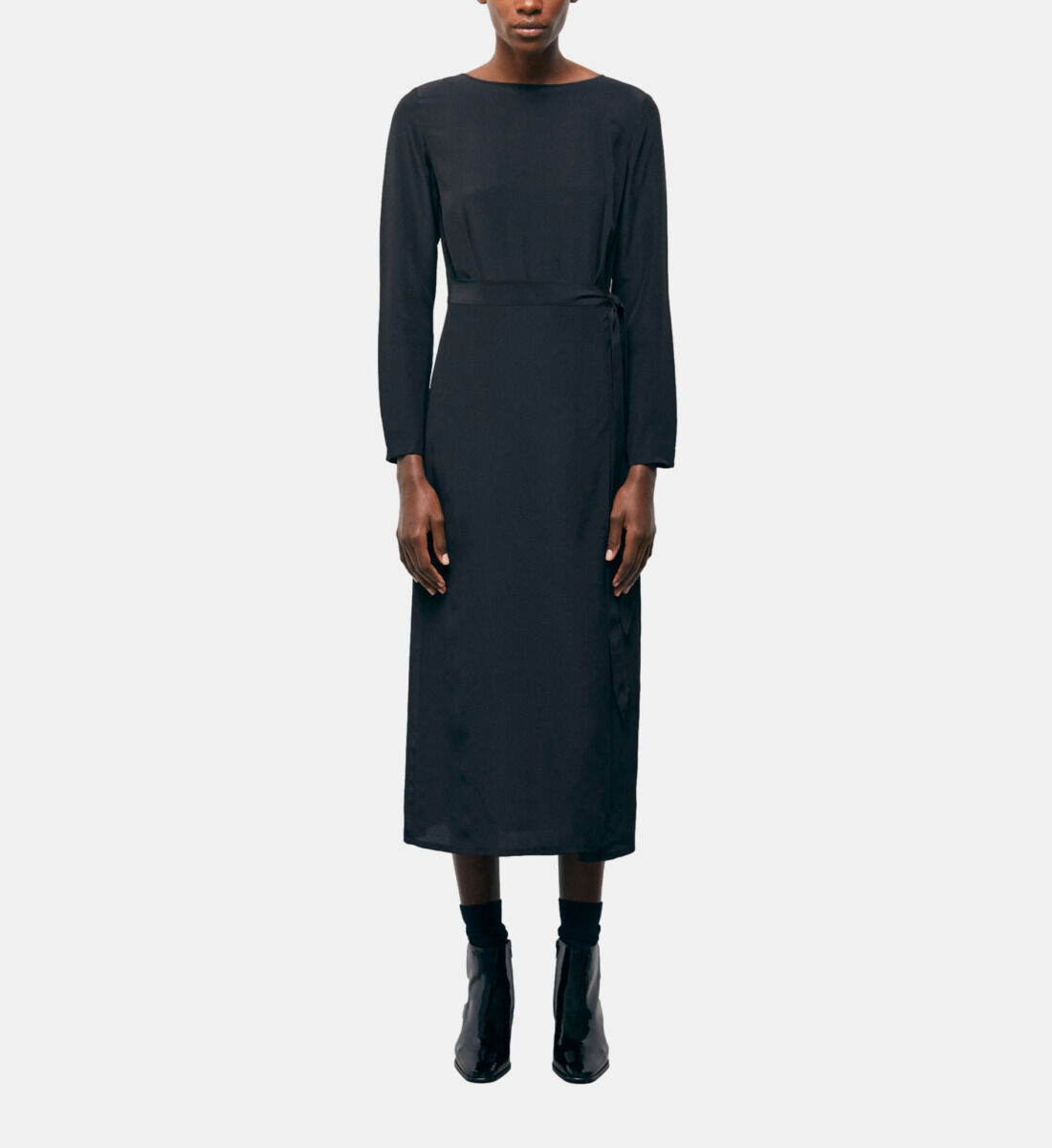 Vince black silk dress discount