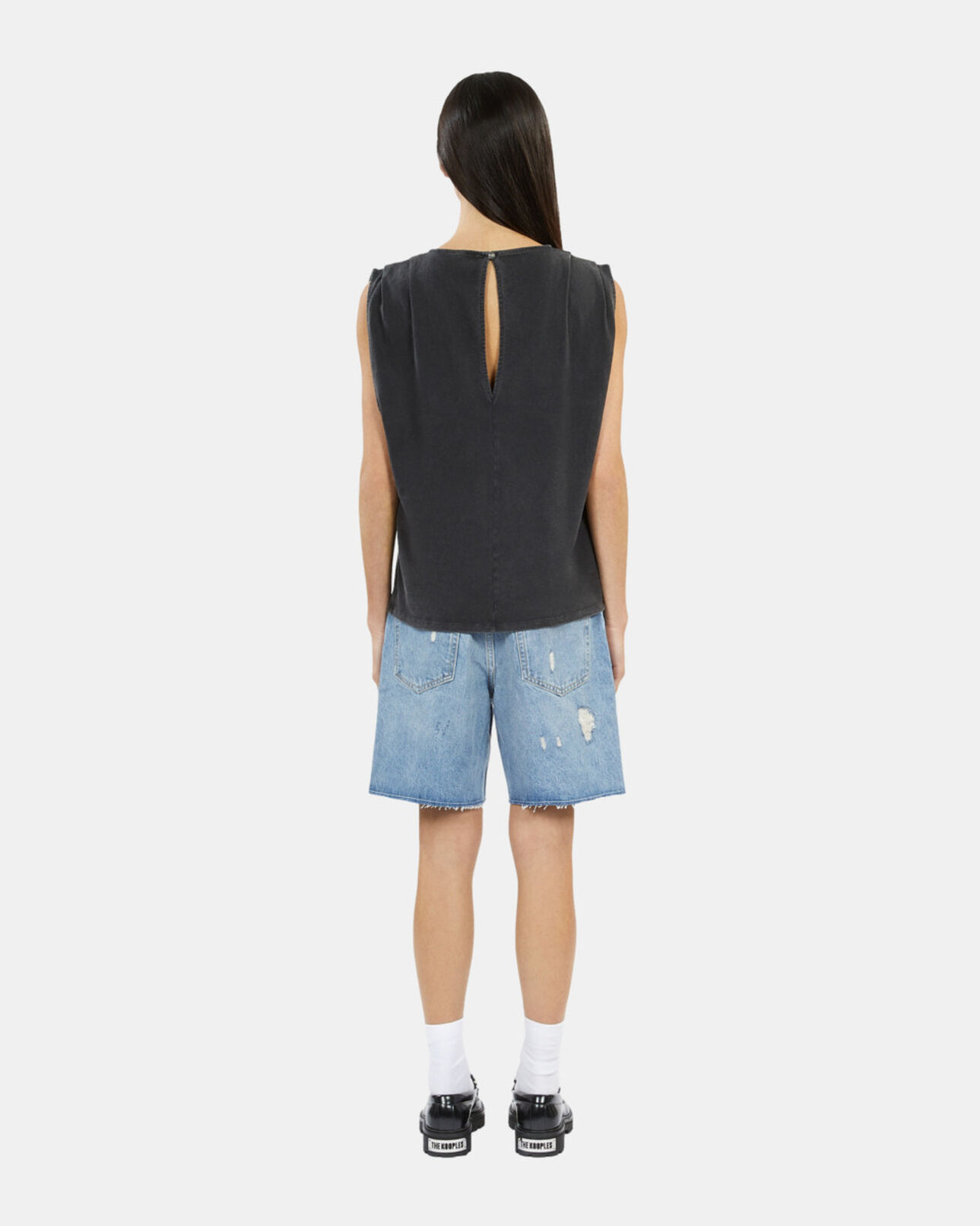 The Kooples WOMEN BLACK black top with pleating