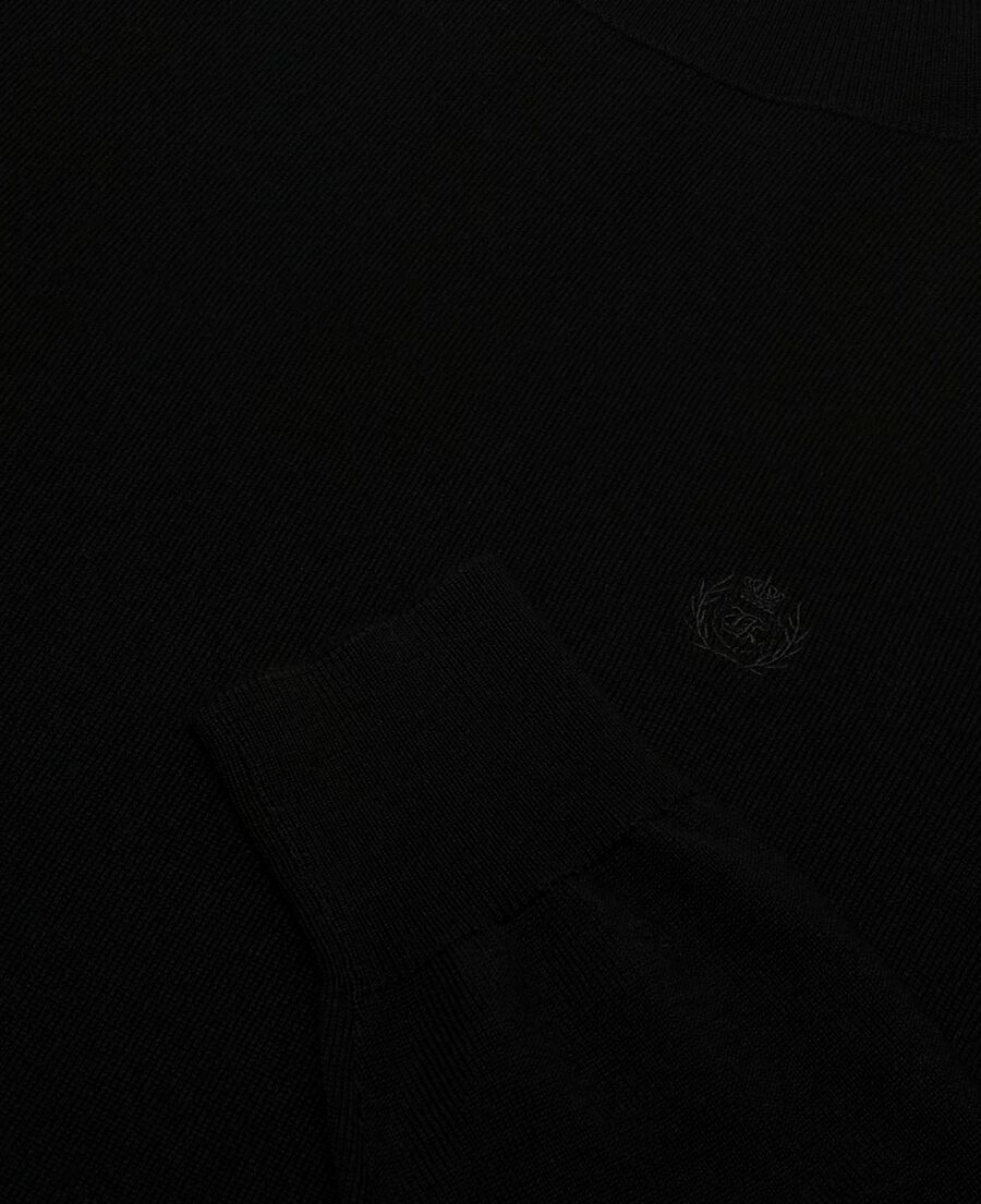 The Kooples HOMME BLACK pull col roulé en laine mérinos noir