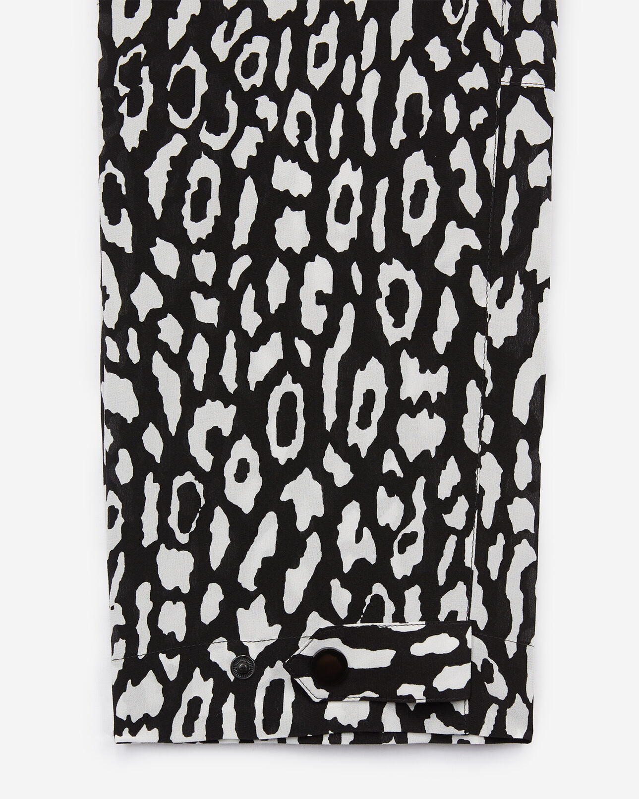The Kooples FEMME BLACK / WHITE pantalon fluide léopard blanc soie mélangée