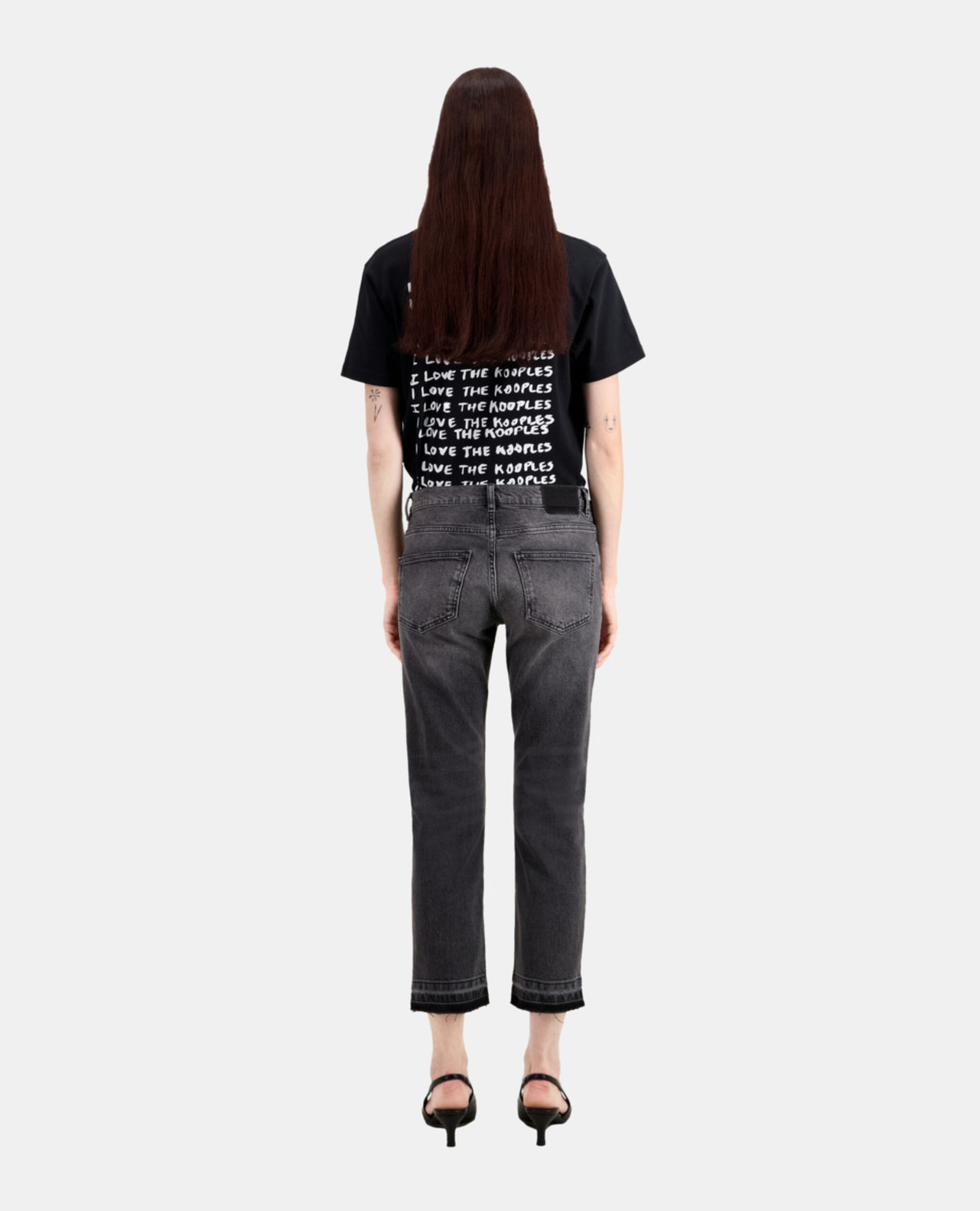 Jean gris droit, LIGHT GREY MEL/WHITE, hi-res image number null