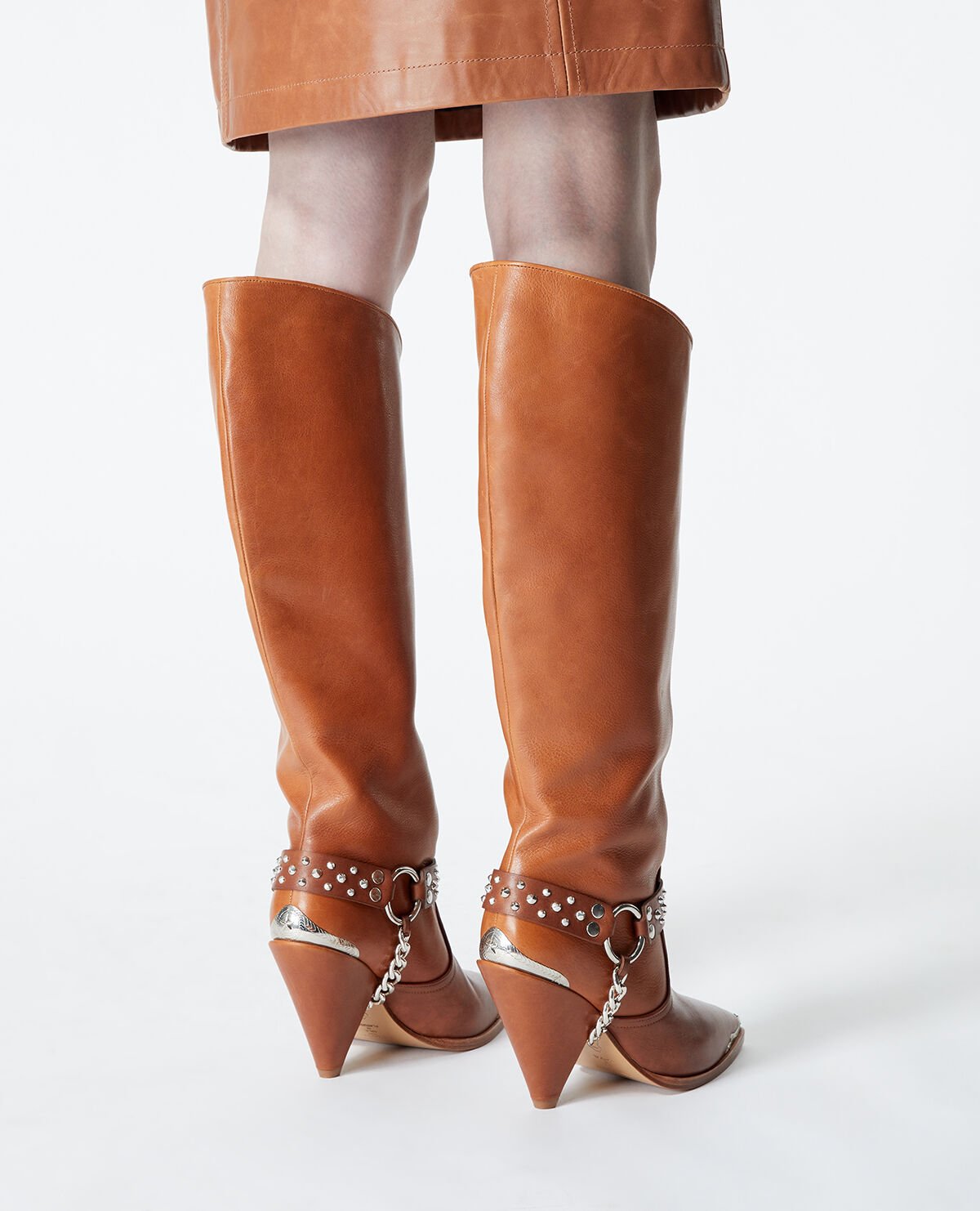 Western camel coloured heeled boots The Kooples