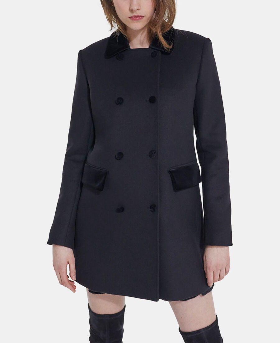 abrigo lana cachemira negro