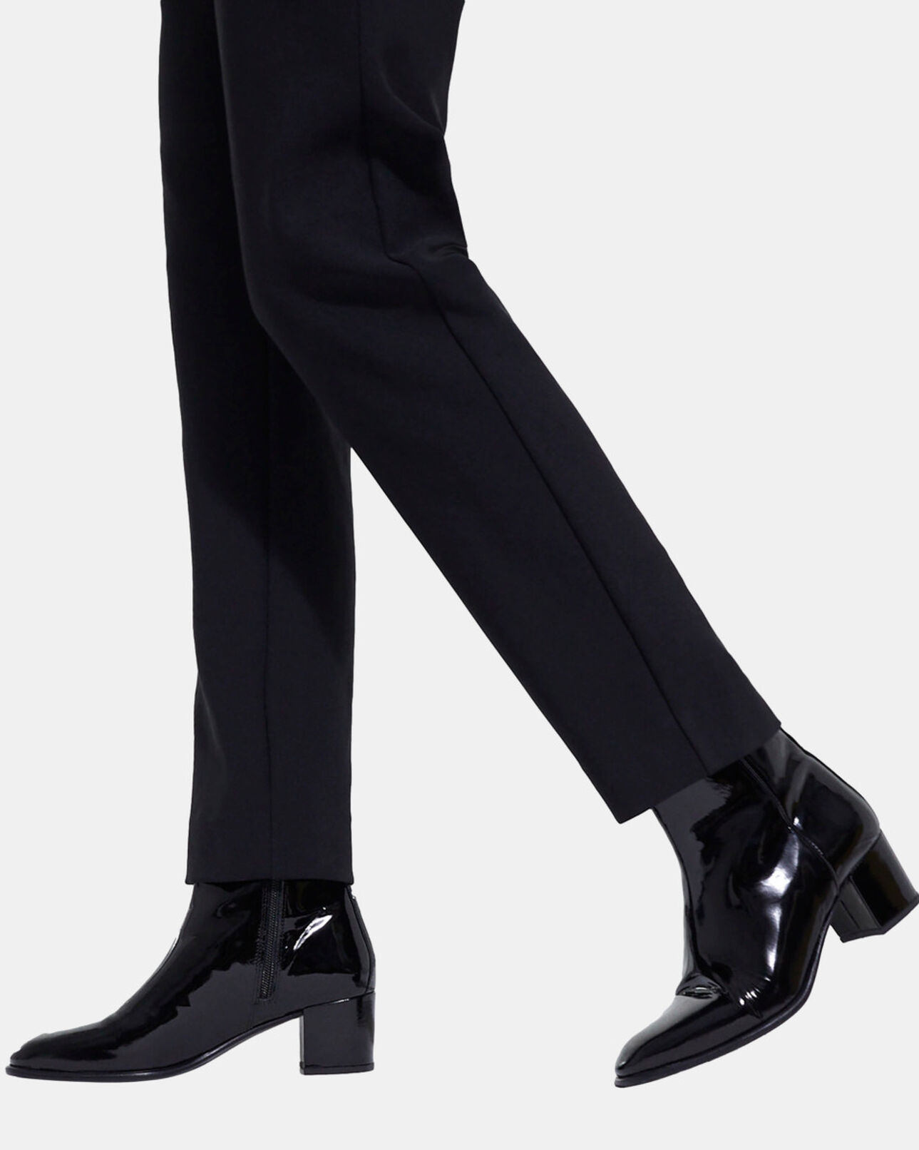 The Kooples FEMME BLACK boots à talons en vinyle noires