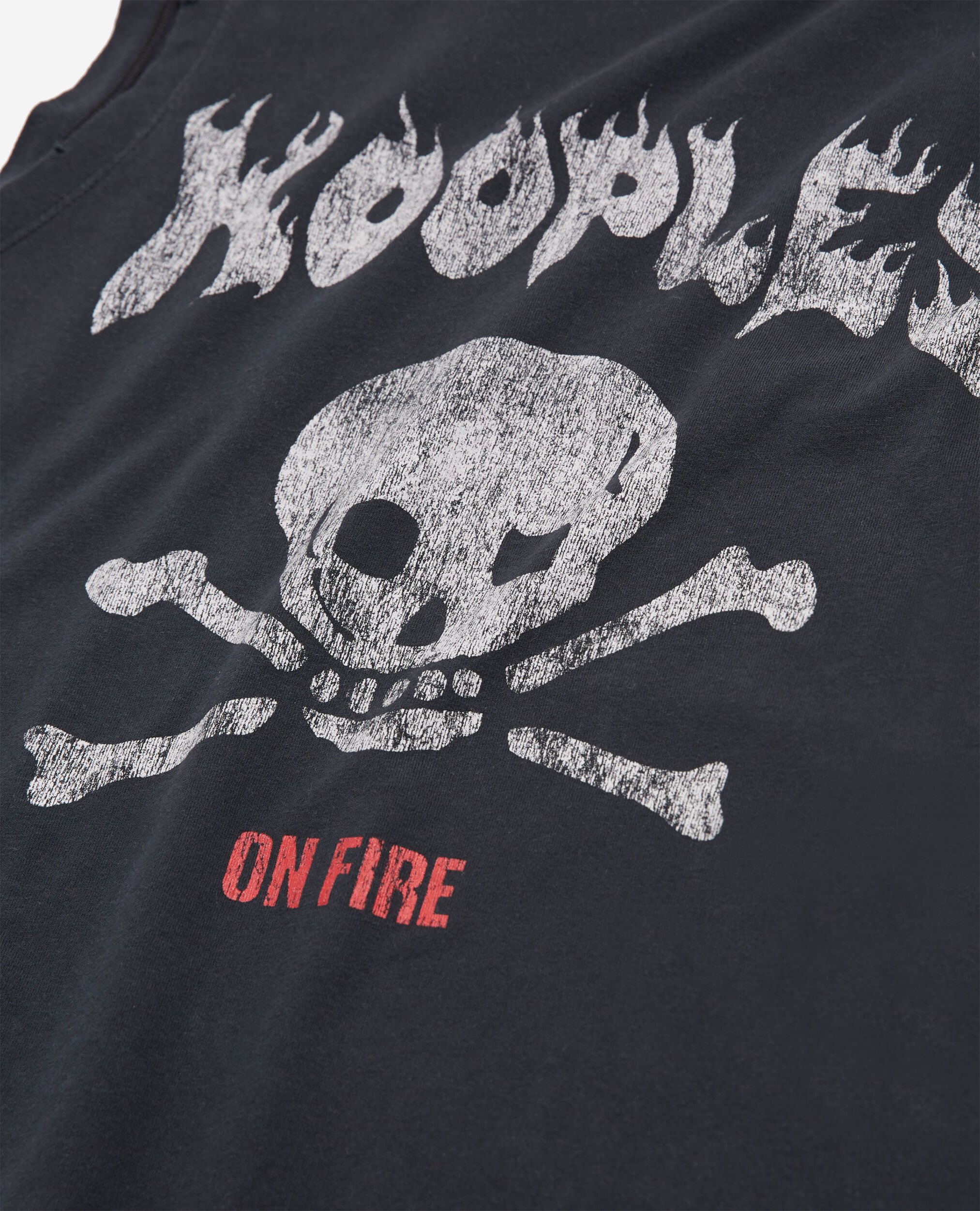 Women's black screen print t-shirt, BLACK WASHED, hi-res image number null
