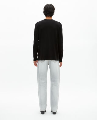 The Kooples MEN BLACK long-sleeved t-shirt with black crest