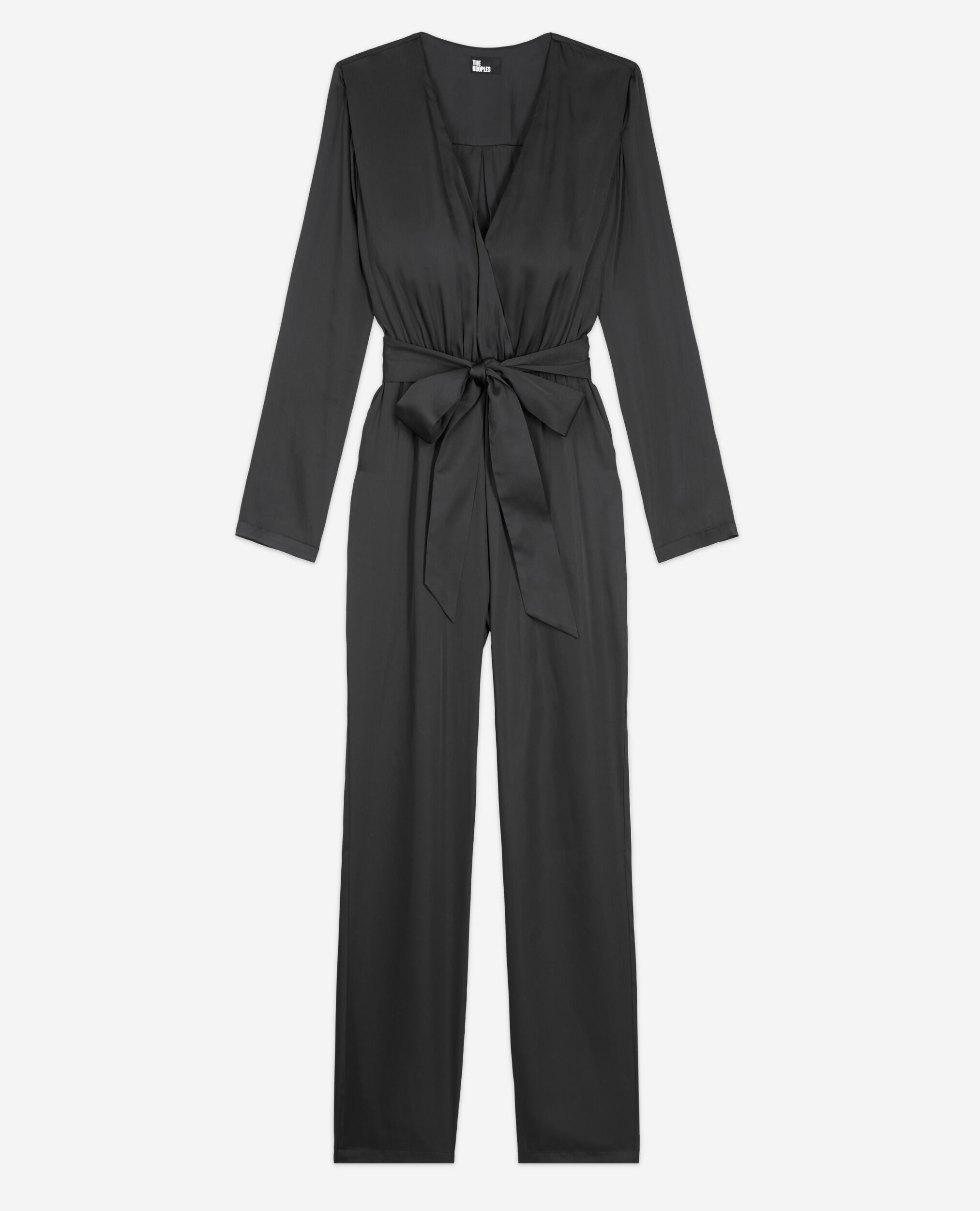 Schwarzer Satinoverall, BLACK, hi-res image number null