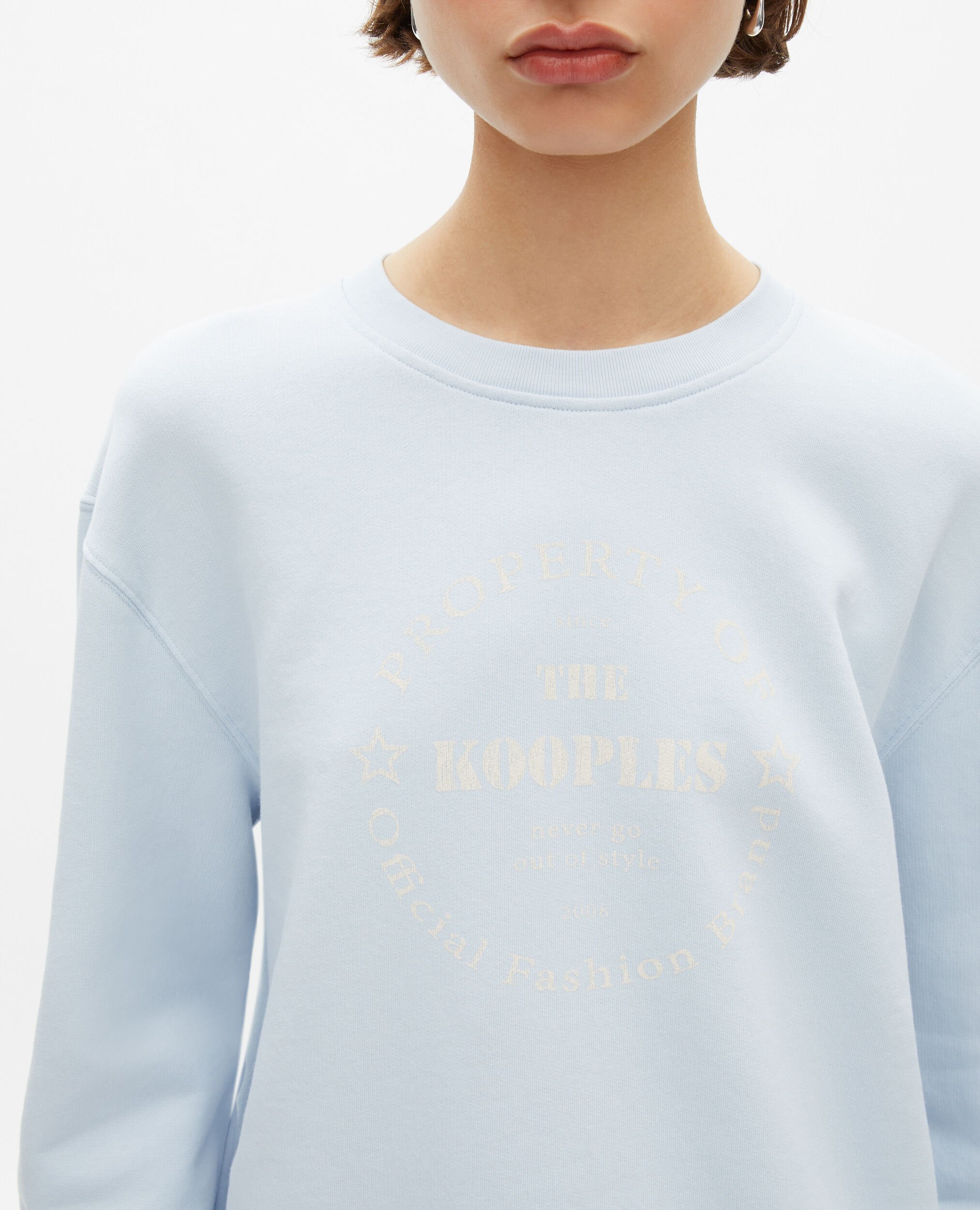 Sweatshirt avec sérigraphie bleu clair, LIGHT BLUE, hi-res image number null