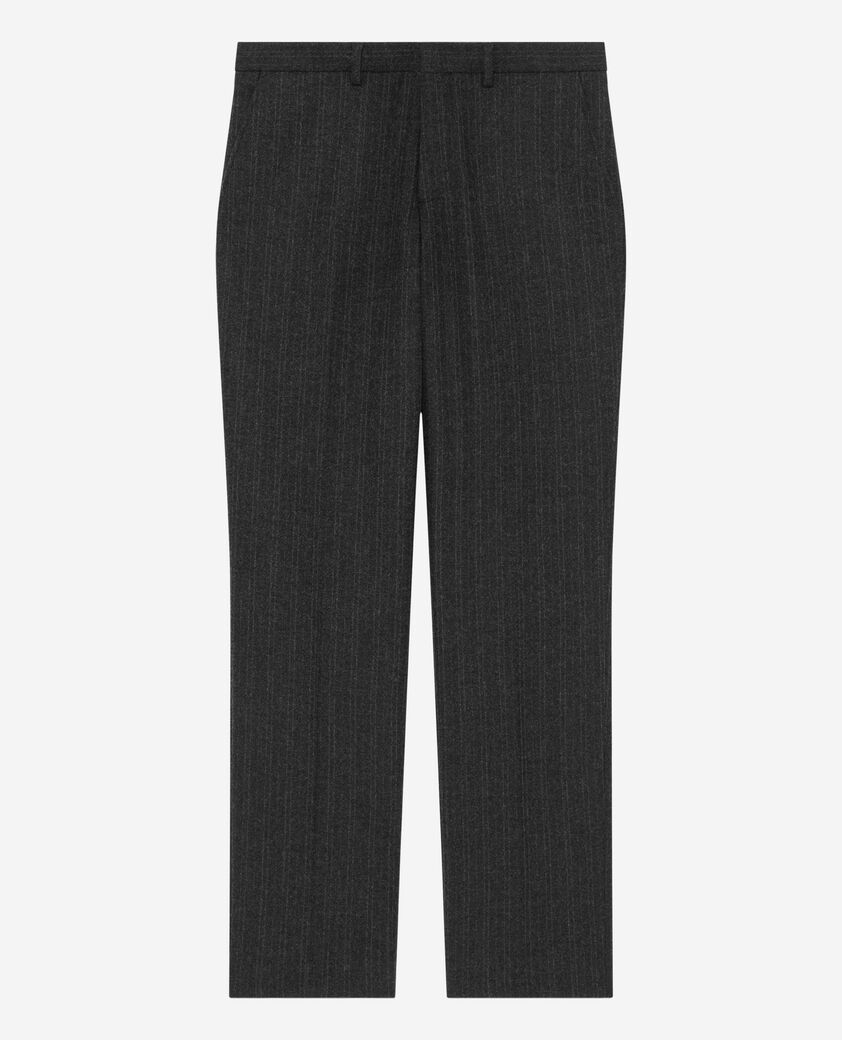 The Kooples MEN PEARL GREY dark grey pinstripe straight-leg suit pants