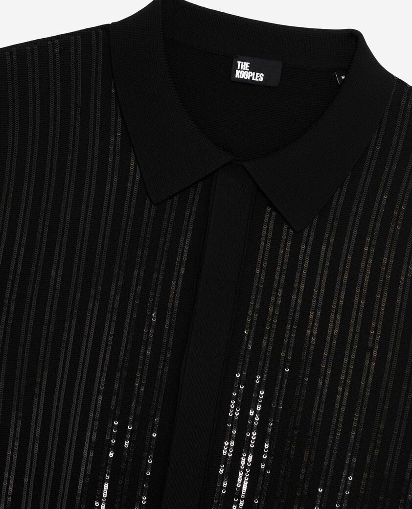 The Kooples HOMME BLACK cardigan à sequins noir