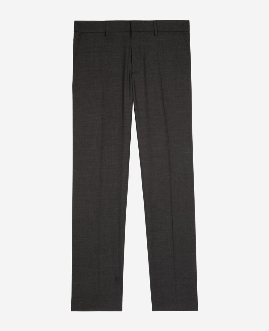 The Kooples HOMME BLACK GREY pantalon de costume en laine mélangée micro carreaux noir