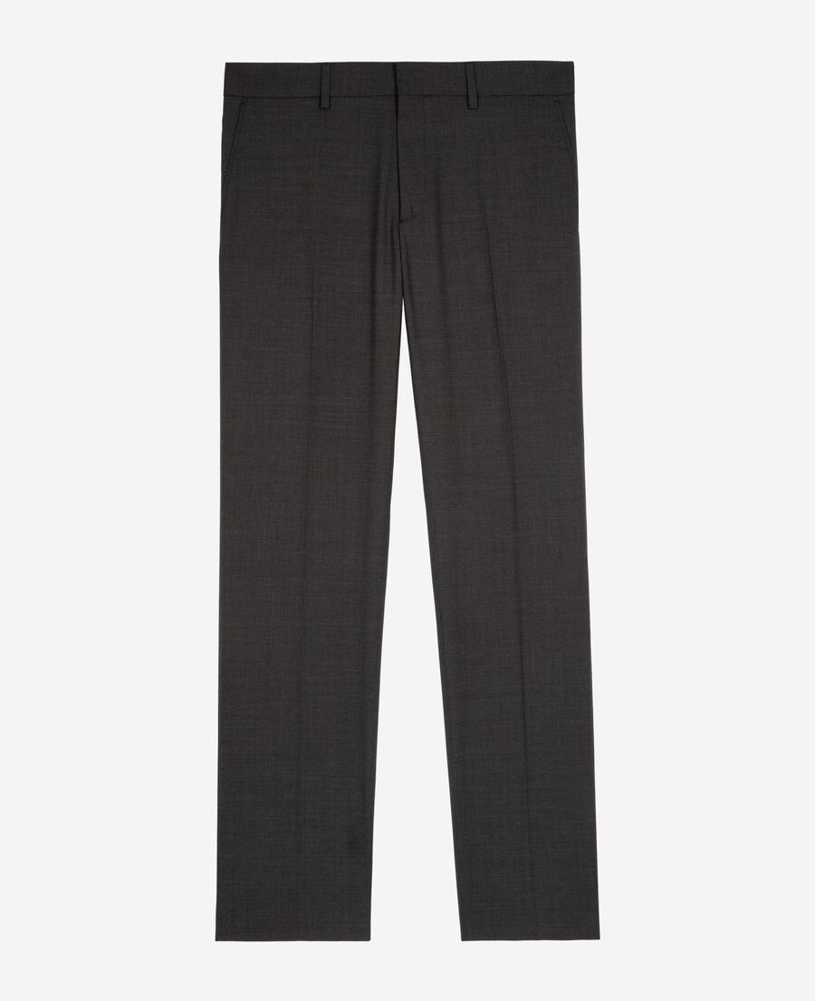 The Kooples HOMME BLACK GREY pantalon de costume en laine mélangée micro carreaux noir