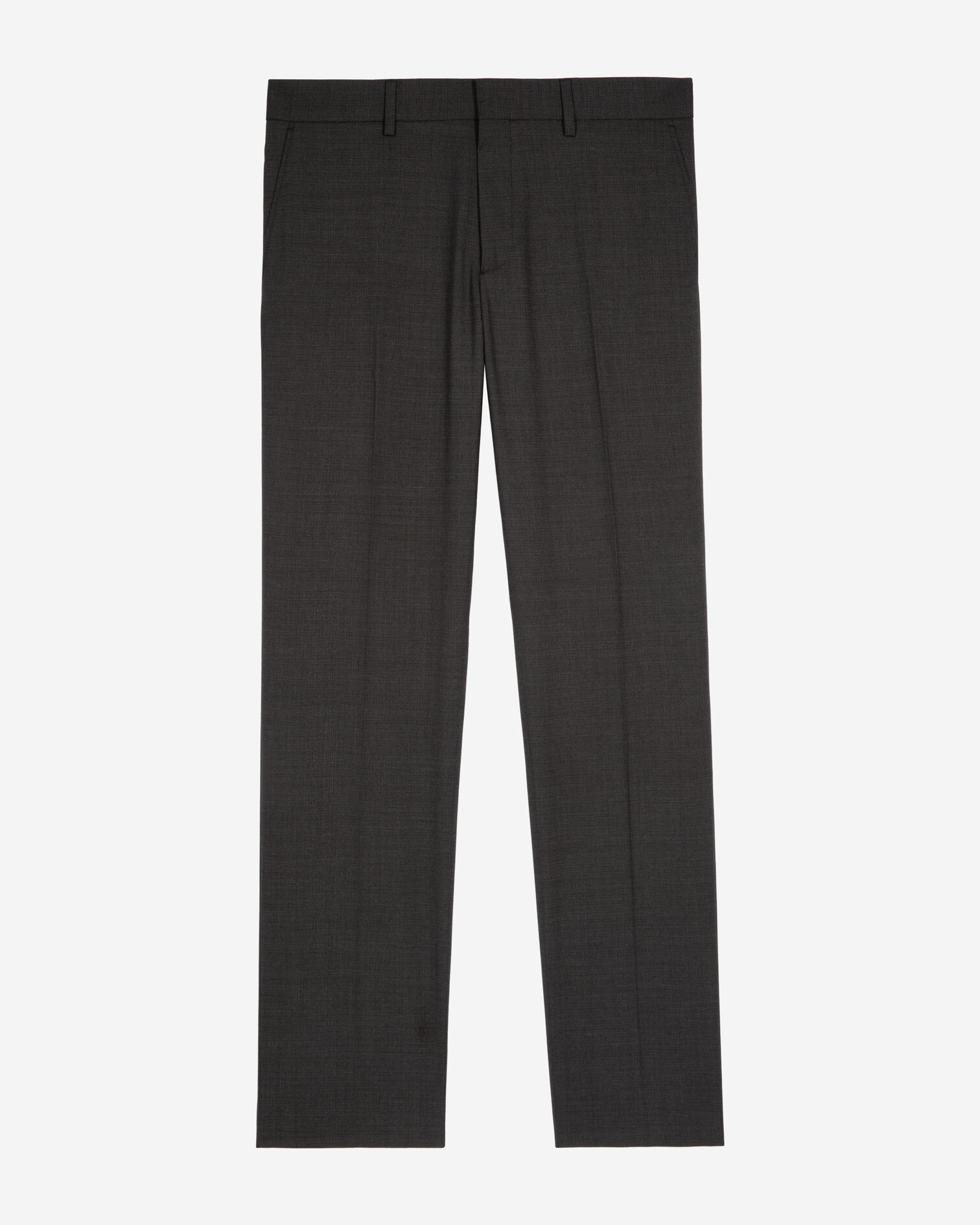 Black micro check wool blend suit pants, BLACK GREY, hi-res image number null