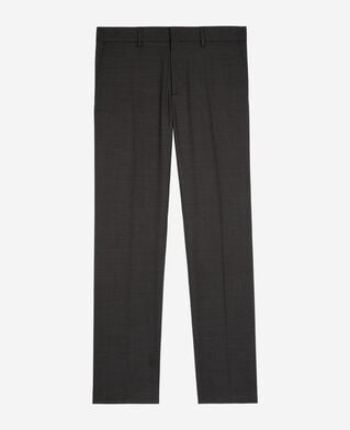 The Kooples HOMME BLACK GREY pantalon de costume en laine mélangée micro carreaux noir