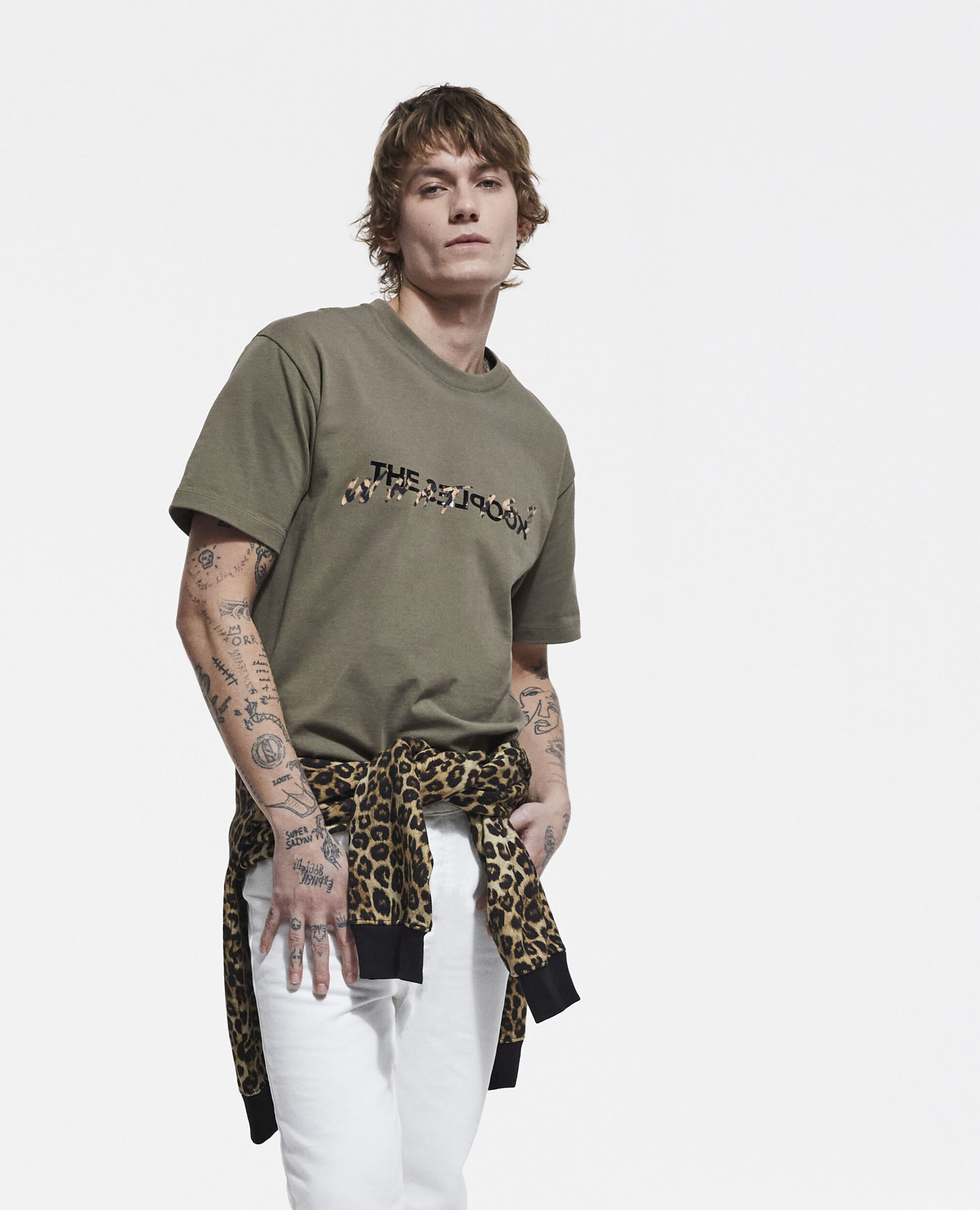 Khaki and leopard print what is T-shirt, ALGUE, hi-res image number null