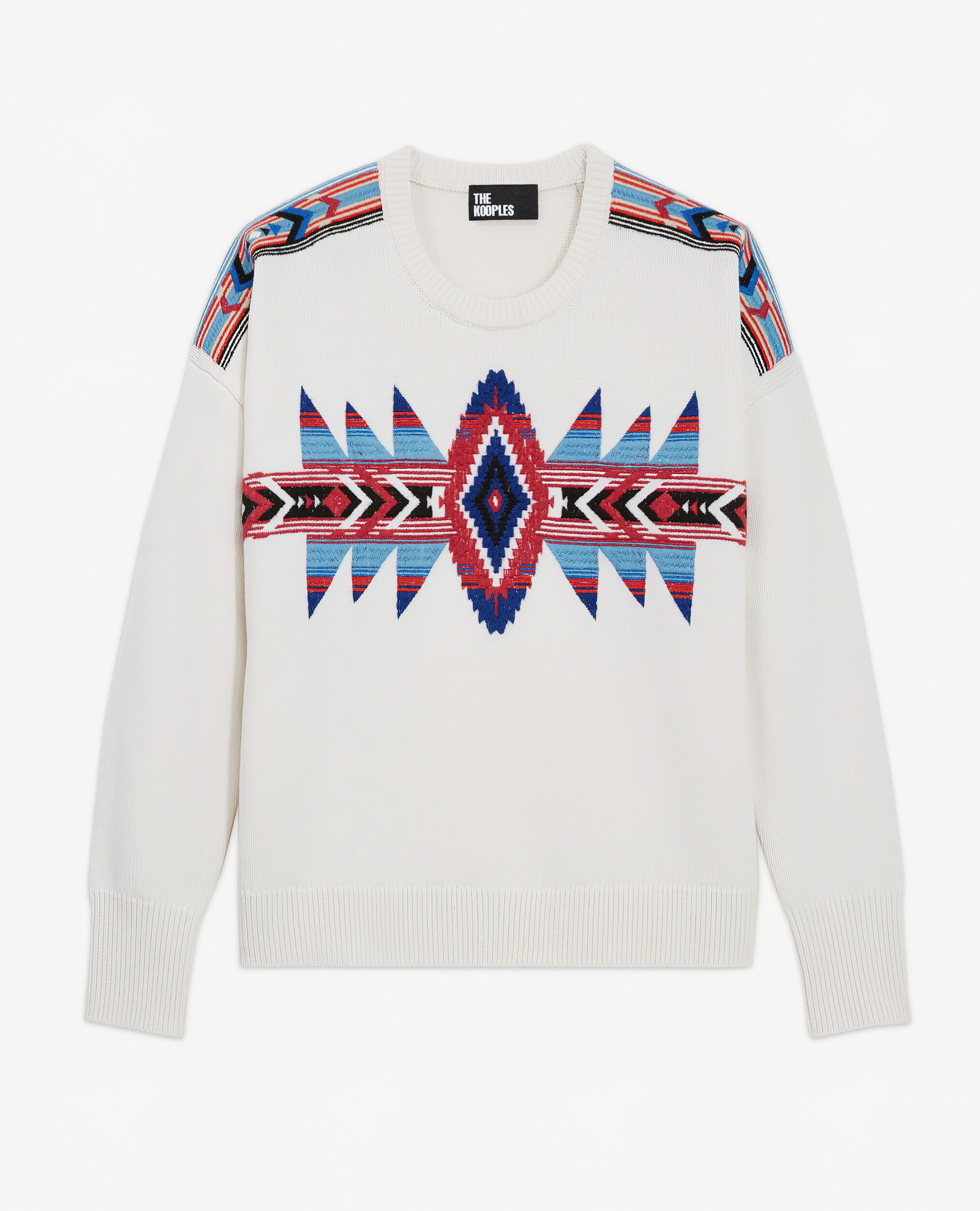 Embroidered wool sweater, OFF WHITE, hi-res image number null