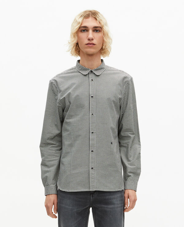 The Kooples MEN BLACK WHITE white and black checkered shirt