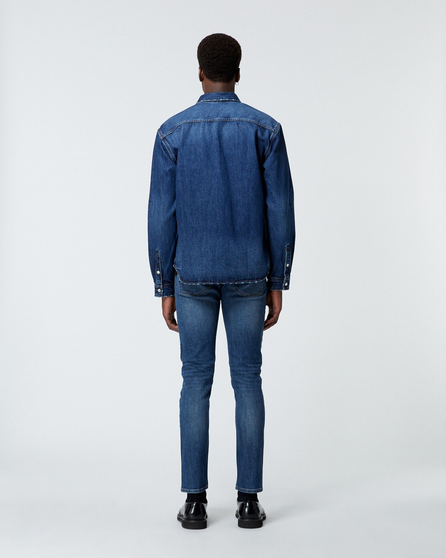 Blaues Jeanshemd mit klassischem Kragen, BLUE DENIM, hi-res image number null