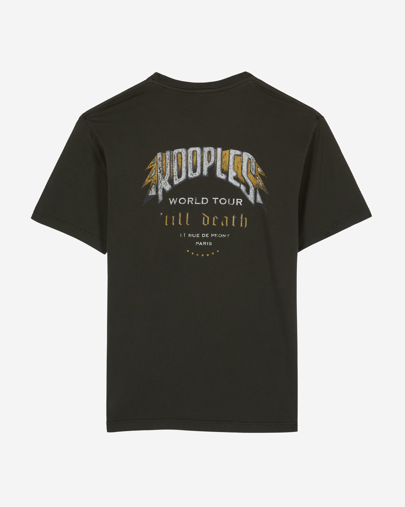 The Kooples MEN DARK GREEN men's dark green t-shirt with skull butterfly serigraphy