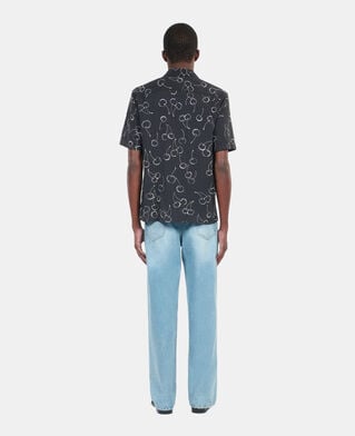 The Kooples H BLACK short-sleeved cherry printed shirt