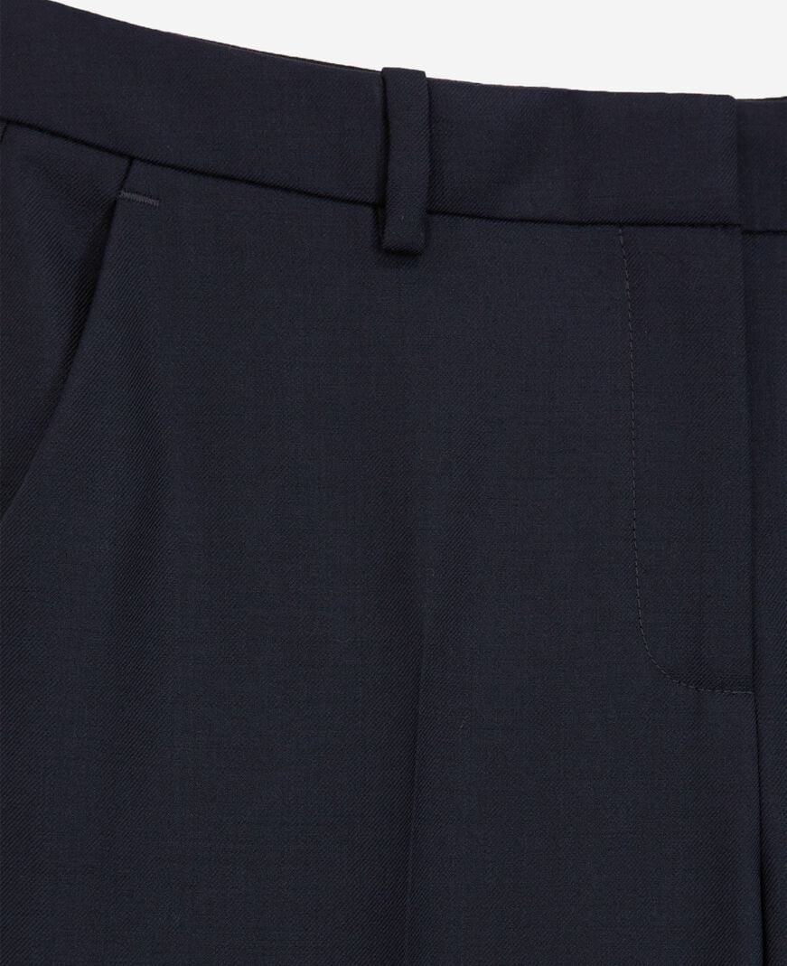 The Kooples WOMEN NAVY navy blue slim-fit wool tailored trousers